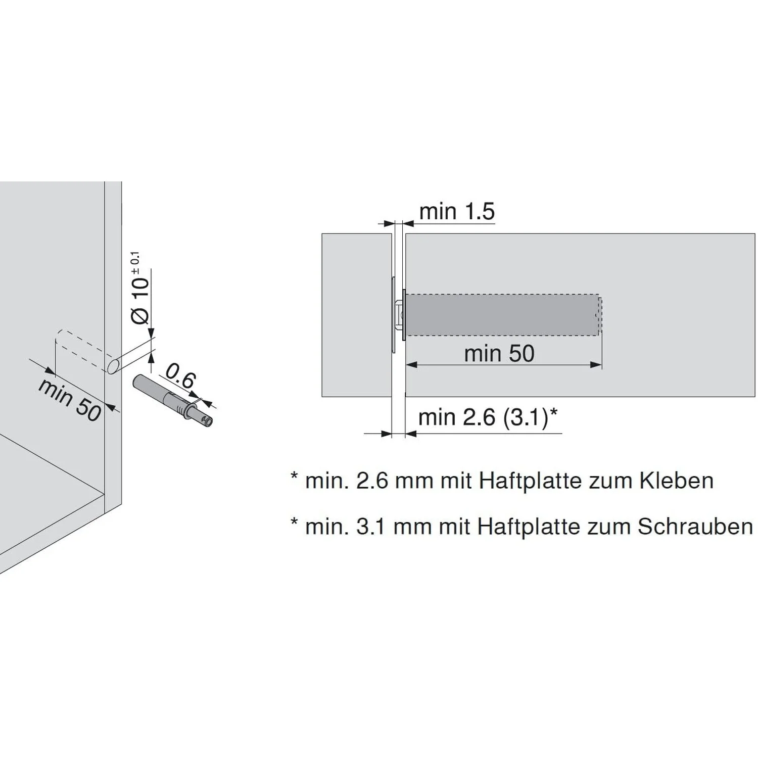 Blum 956.1004 Magnetic Push to Open Tip-On Set (Standard Doors) - Image 3