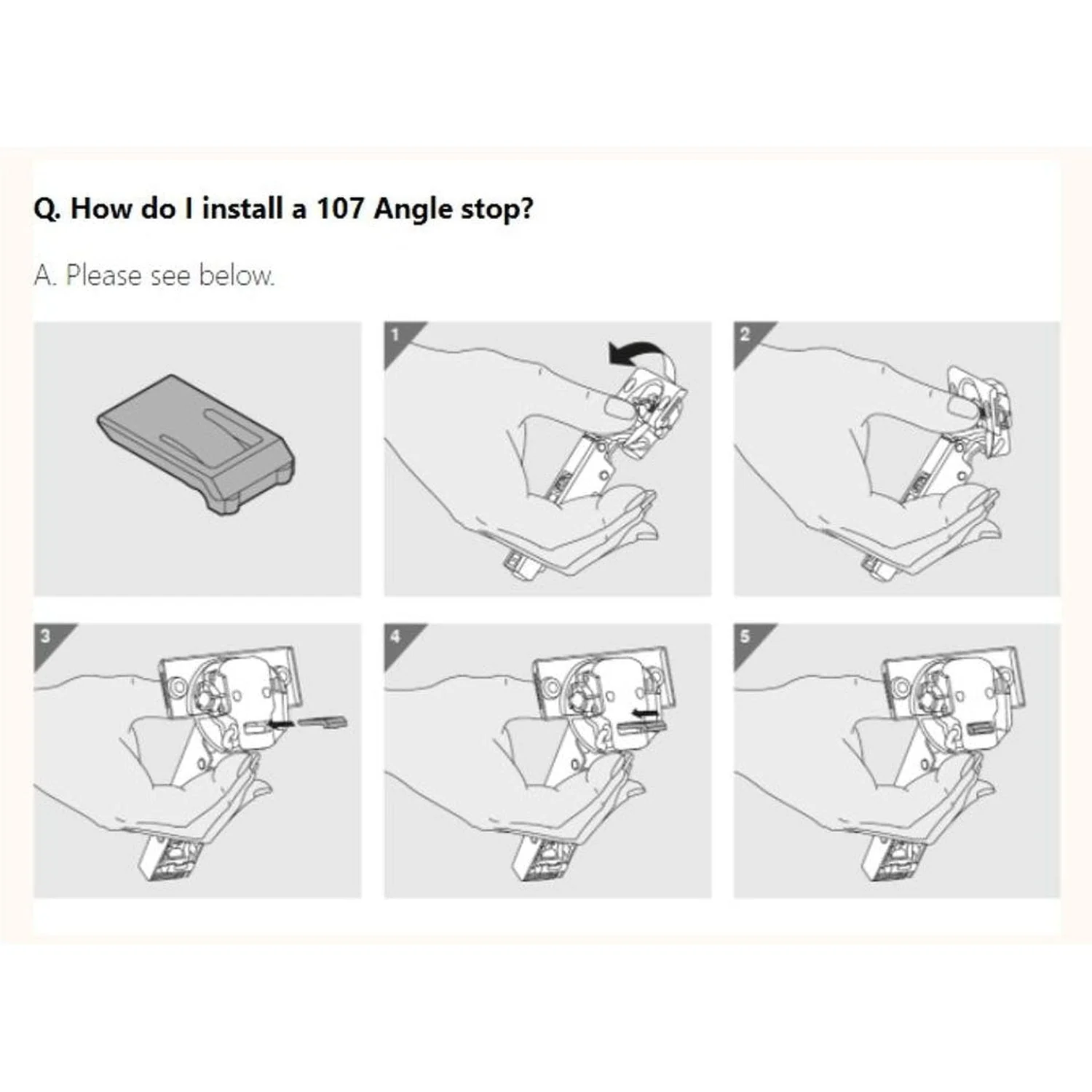 Blum 74.1103 Hinge Opening Restrictor/Angle Stop 86° for 107° Hinges (10 Pack) - Image 3