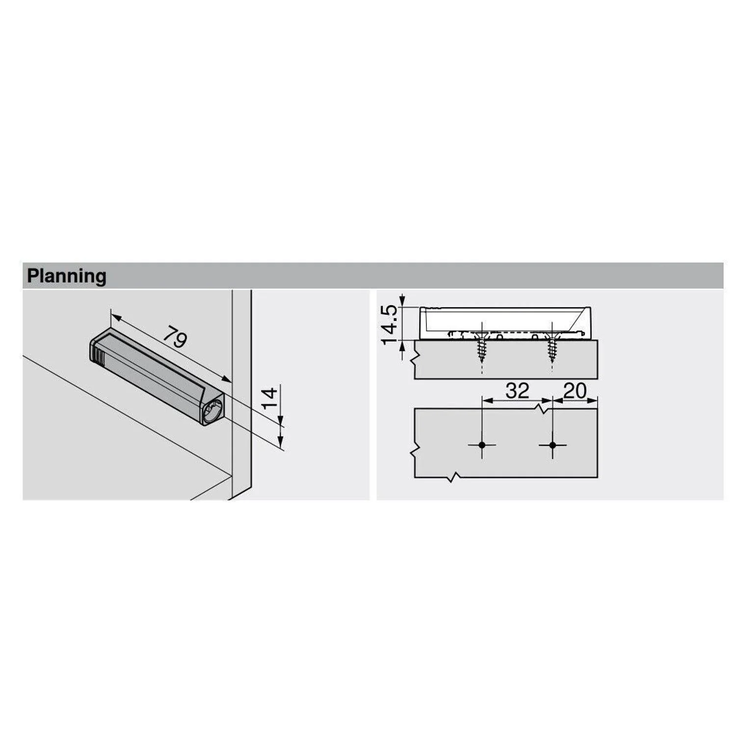 Blum Tip-On Adapter Long White 956A1201.SW - Image 3