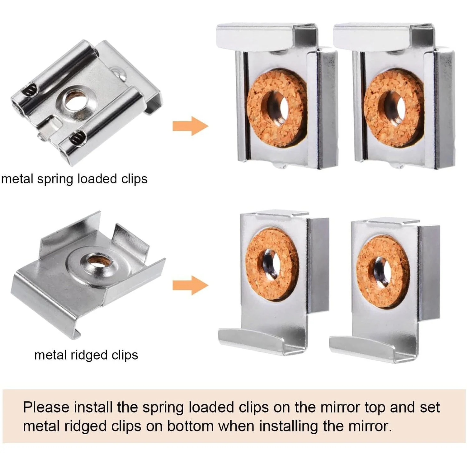 CRL E-Z Mount Chrome Mirror Mounting Clips 6mm - Image 3