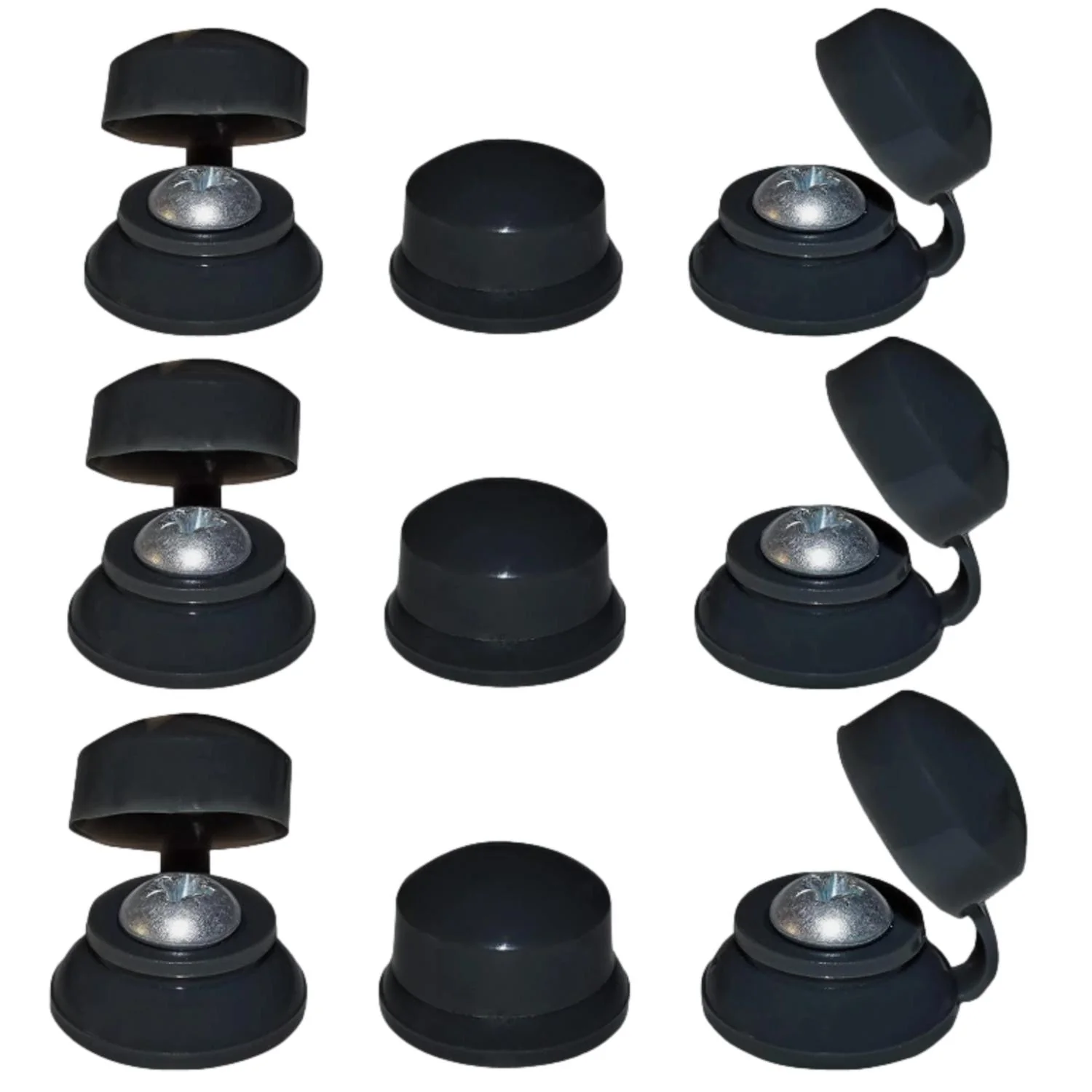 Corrugated Roofing Screw Strap Caps Black Plastic (100 Pack) - Image 3