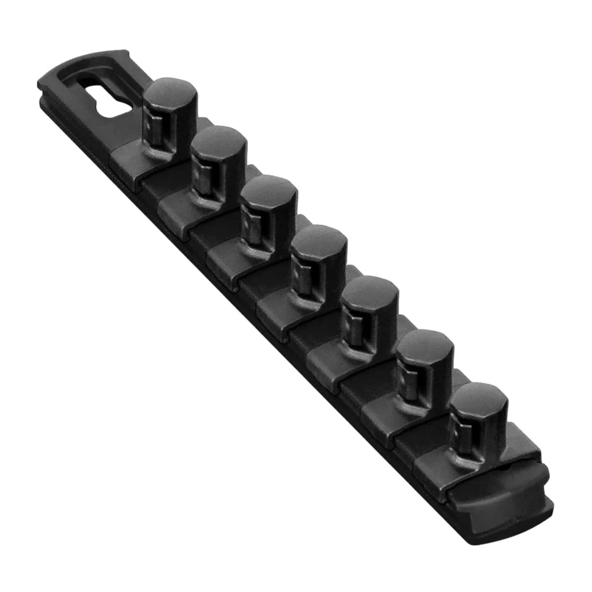 Ernst 8428 8" Socket Rail Organiser with 7 1/2" Twist Lock Clips Black