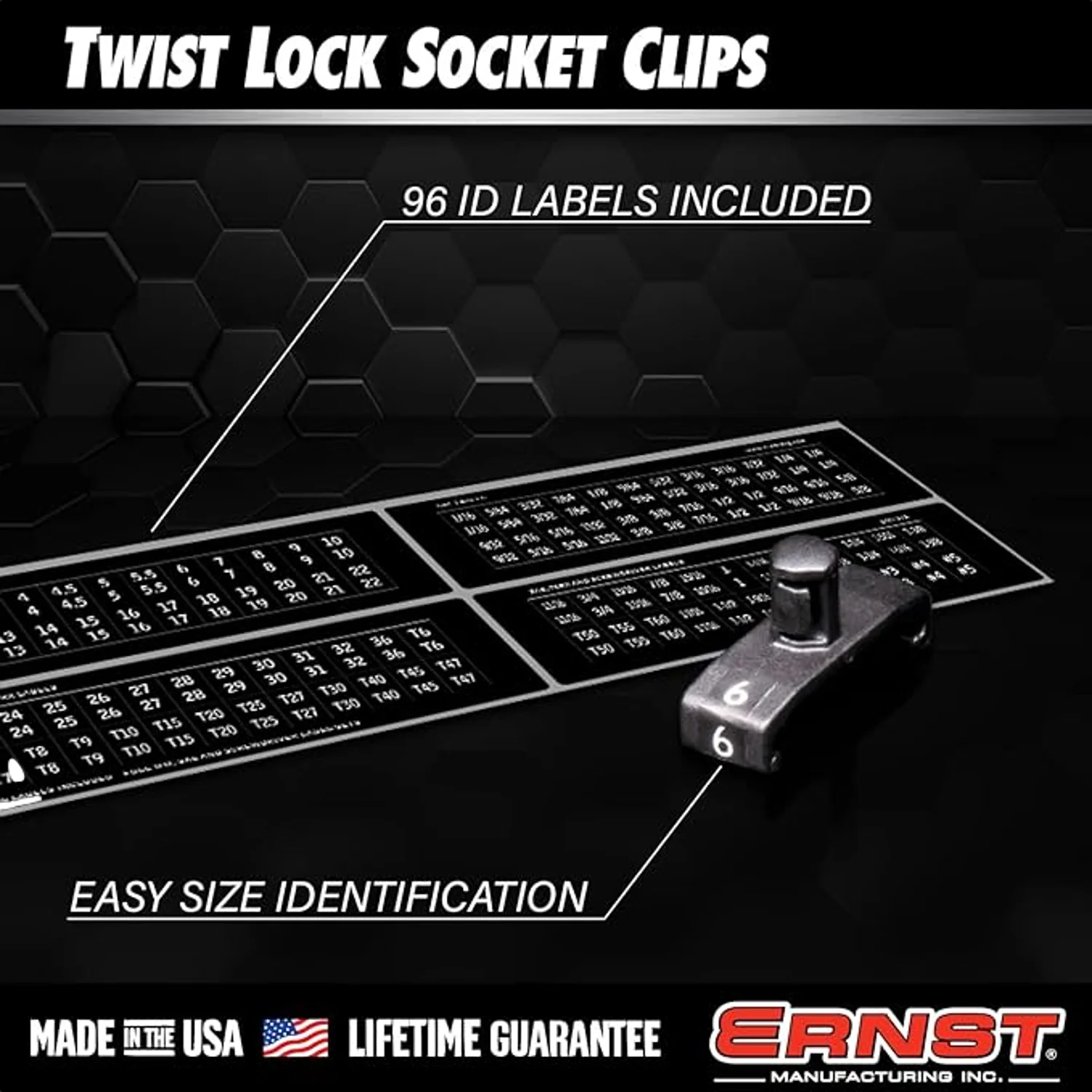 Ernst 8443 3/4" Twist Lock Socket Clips 5 Pack Black - Image 3