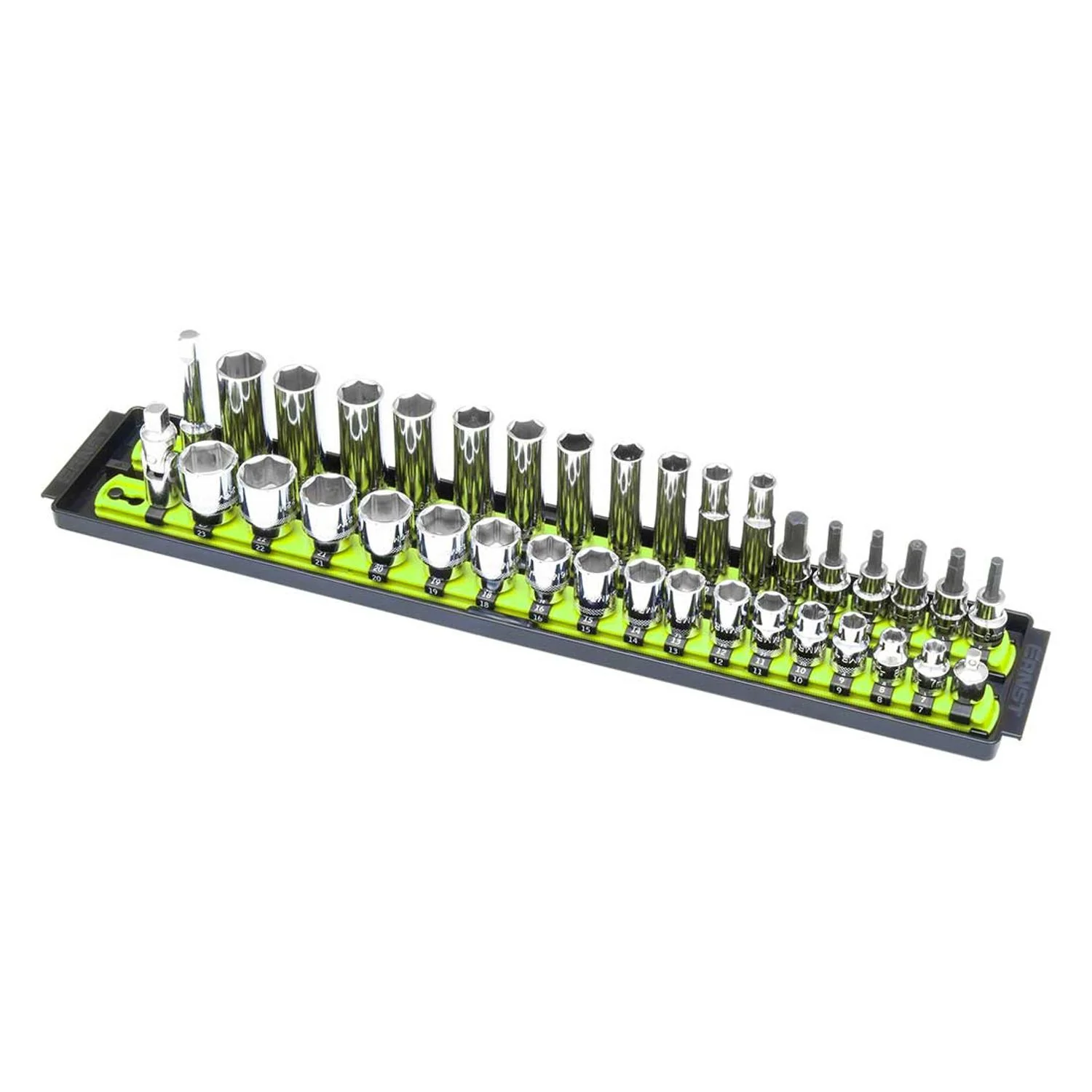 Ernst 8463HV 1/2" Socket Boss Storage Organiser 2-Rail Twist Lock 18" Hi-Viz - Image 2