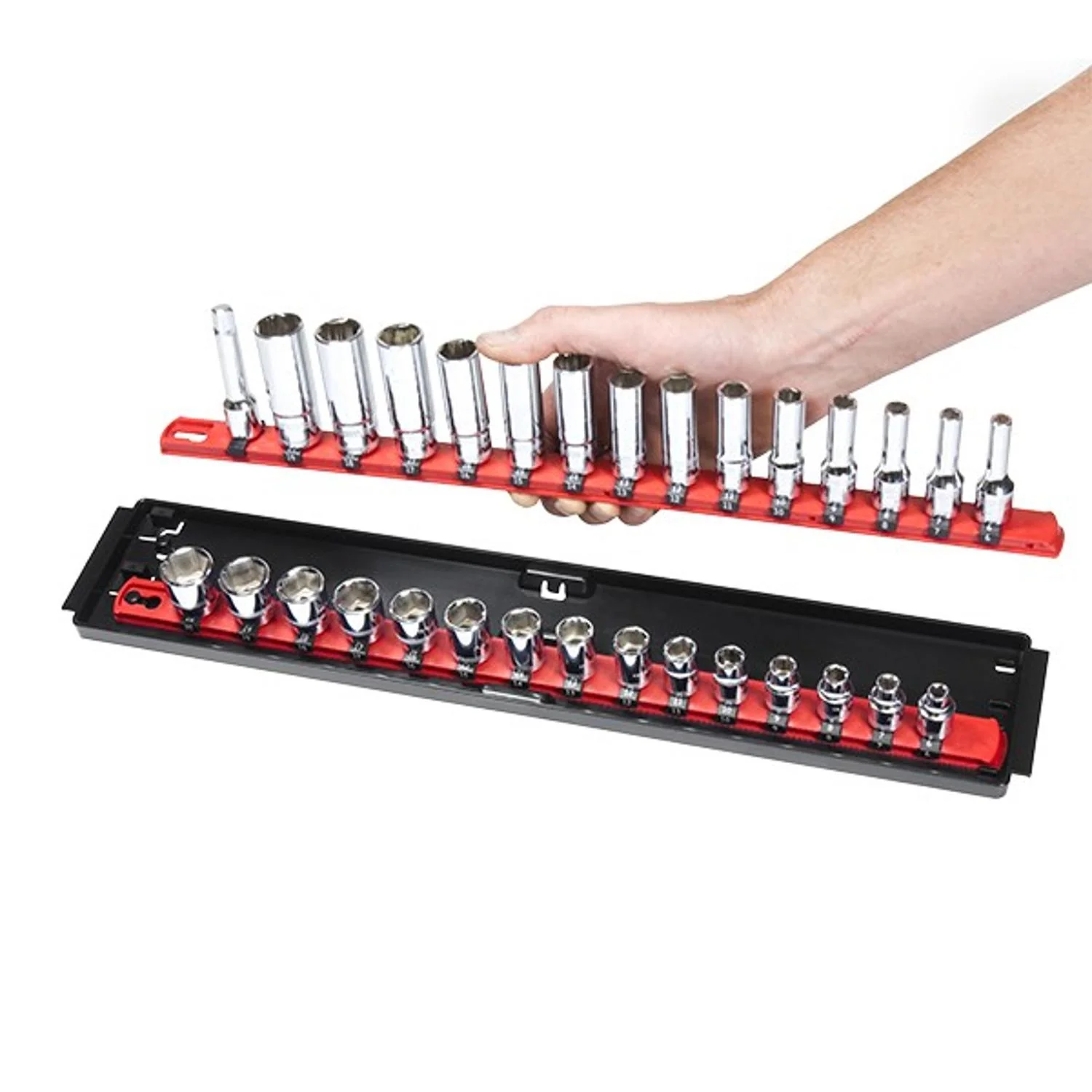 Ernst 8468HV 3/8" Socket Boss Storage Organiser 2-Rail Twist Lock 13" Hi-Viz - Image 4