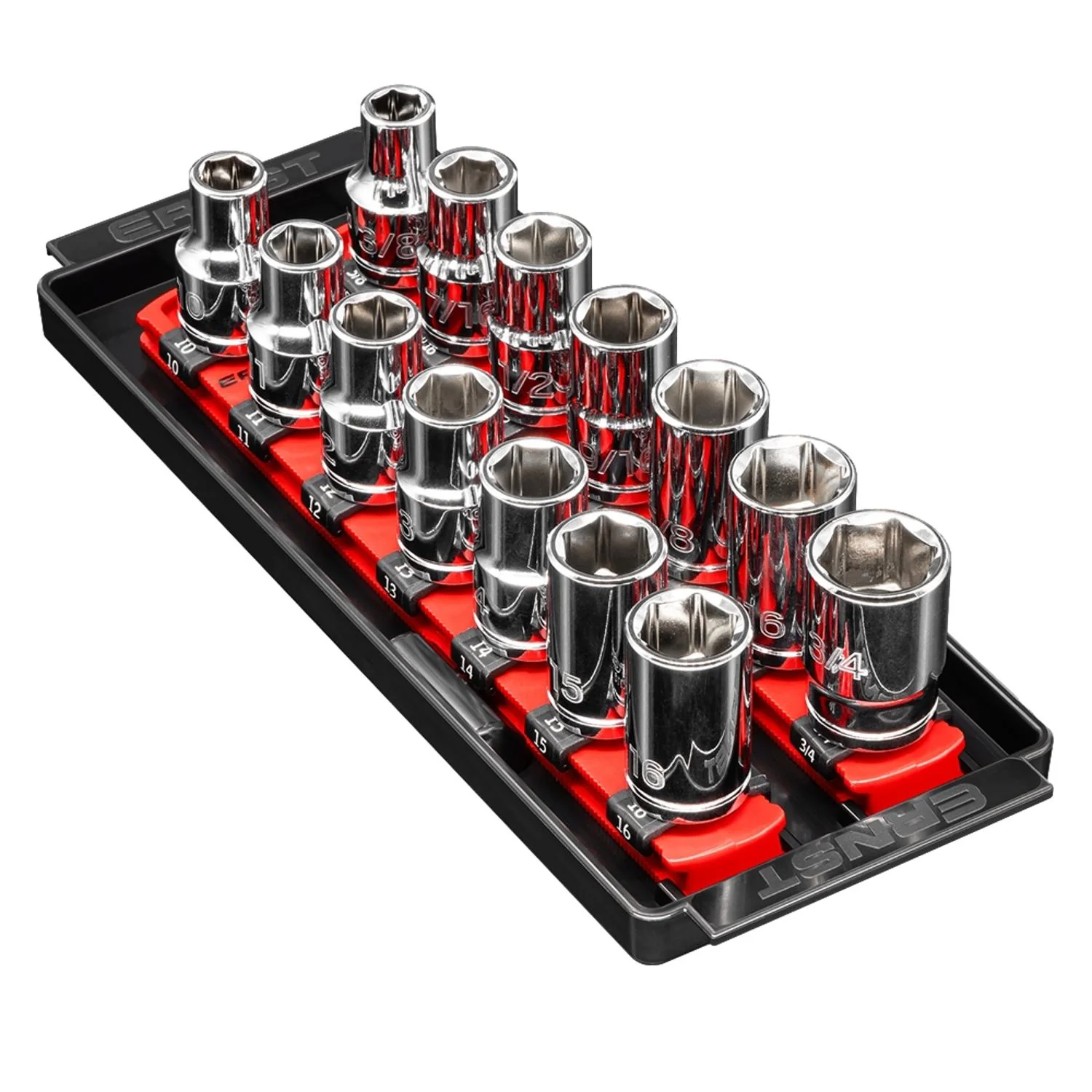 Ernst 8554 1/2" Socket Boss Storage Organiser 2-Rail Twist Lock 8" Red - Image 2