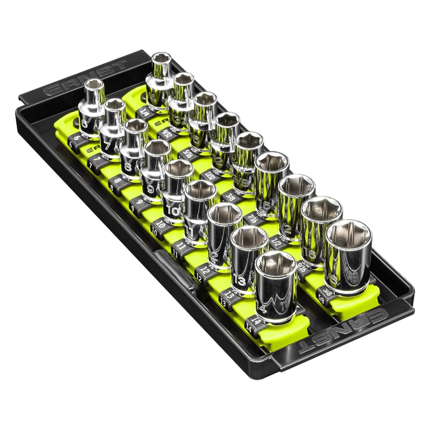 Ernst 8562HV 3/8" Socket Boss Storage Organiser 2-Rail Twist Lock 8" Hi-Viz - Image 2