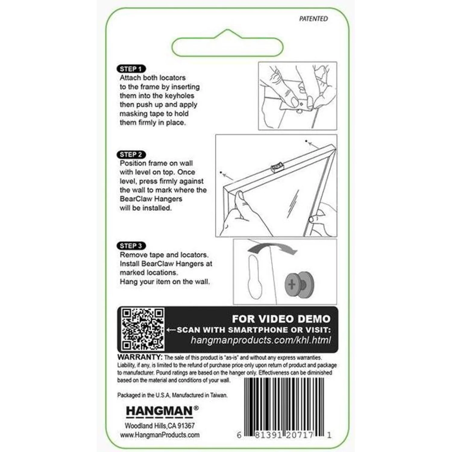 Hangman Keyhole Picture Hanging Kit 45kg (100lbs) KHL - Image 3