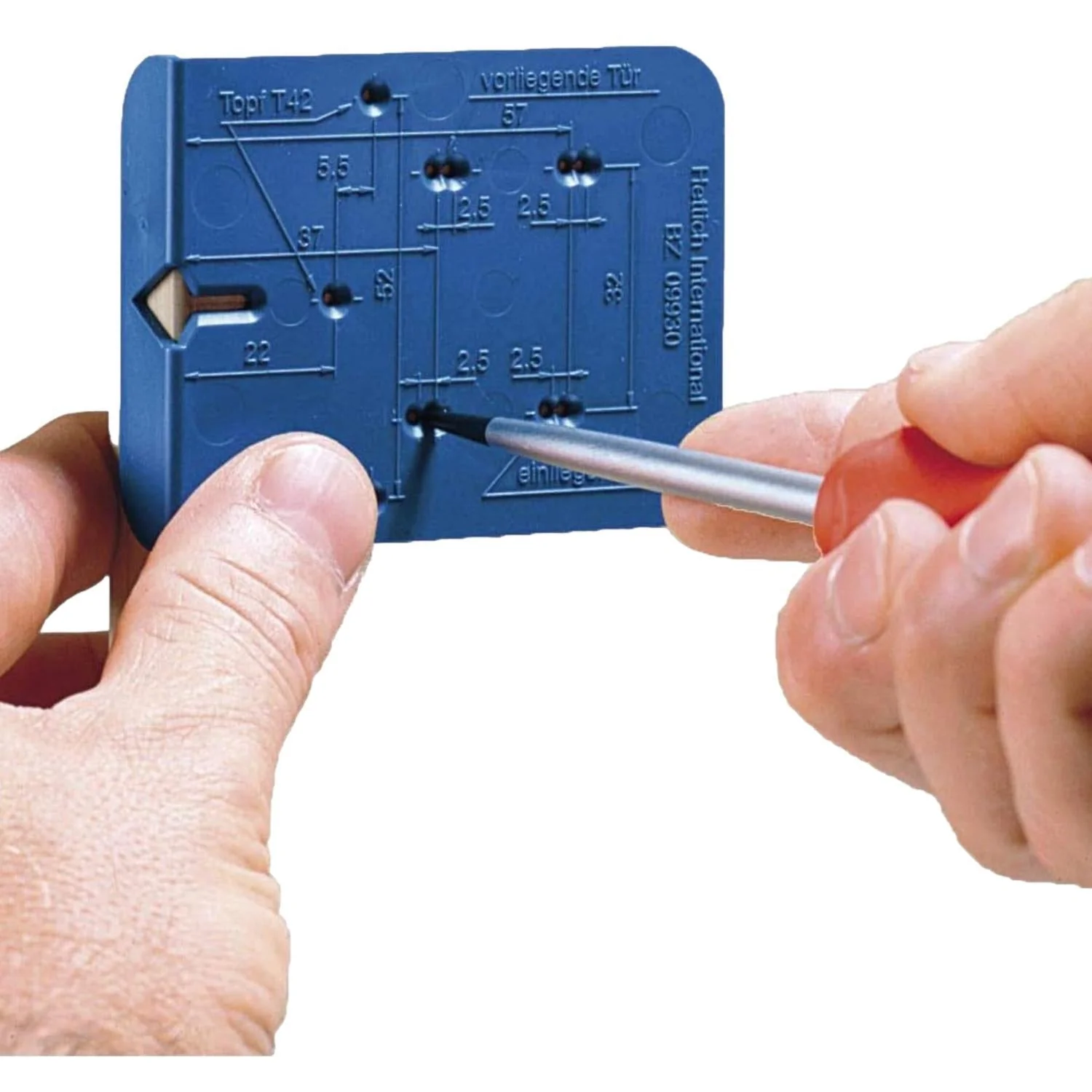 Hettich 45150 Blue Jig Hinge Hole Marking Template - Image 2