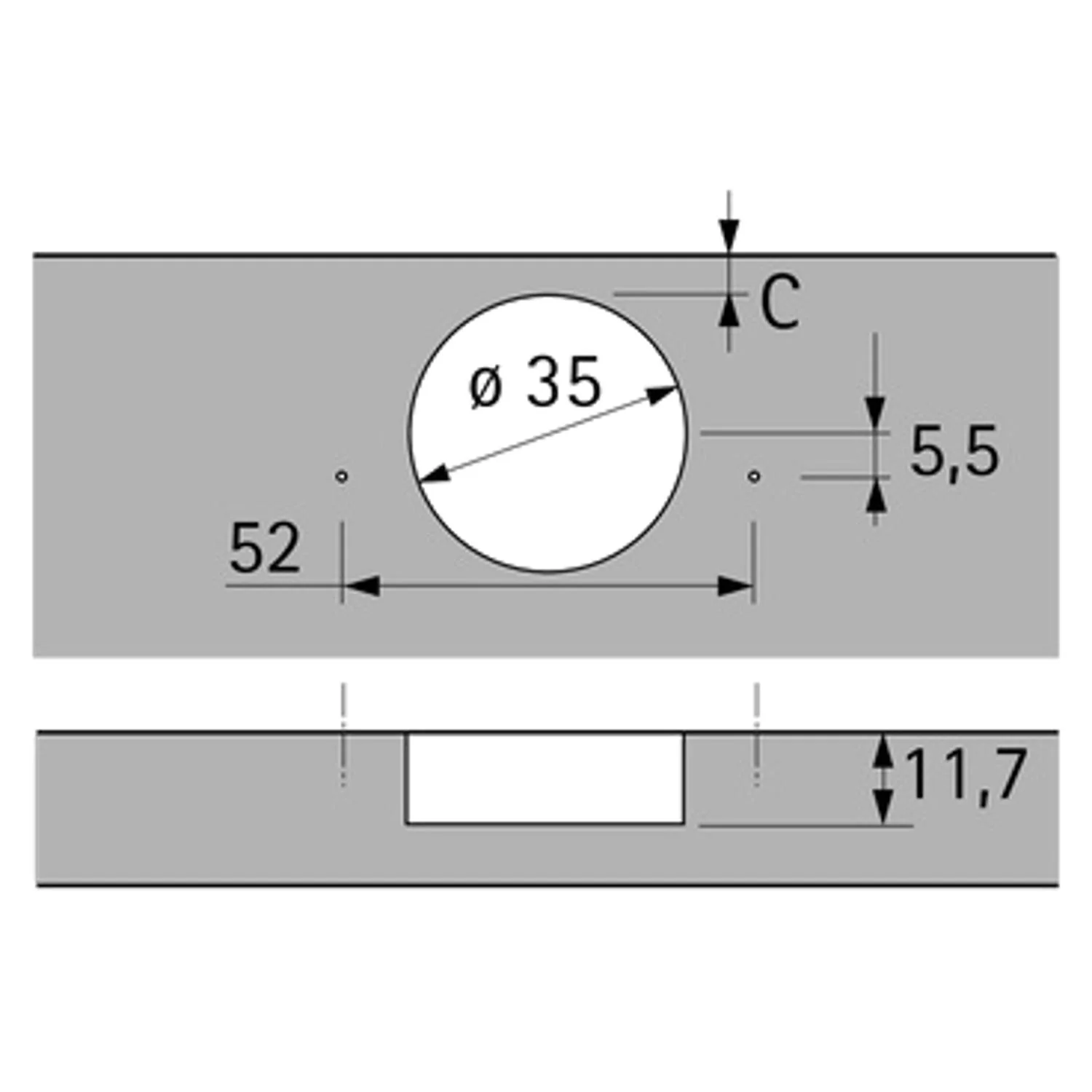 Hettich 9943 Intermat Inset Hinge 48052 - Image 4