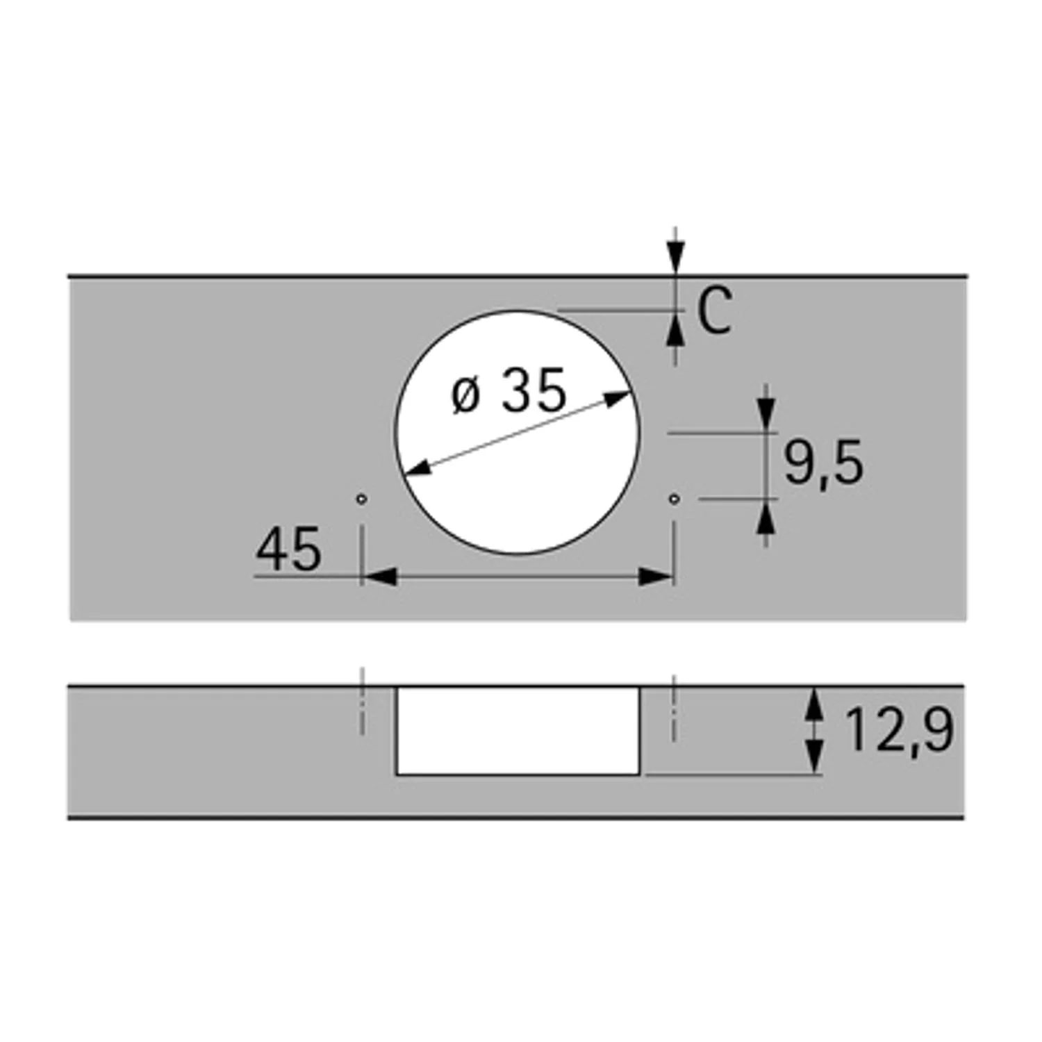 Hettich Intermat 9930 50-65° Corner Cabinet Overlay Hinge 9090115 - Image 3