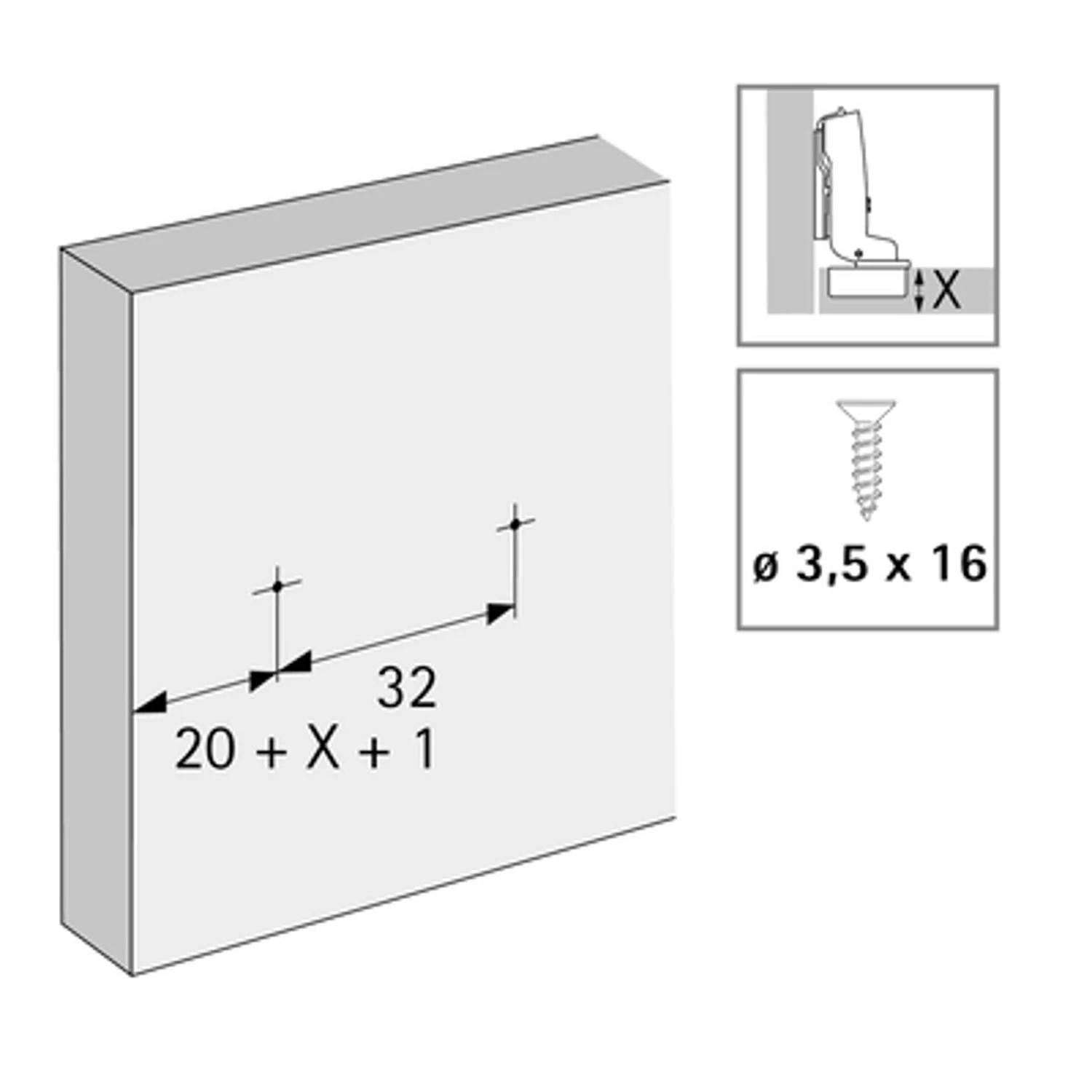 Hettich 9088244 Linear Hinge Mounting Plate 0.5mm (Single) - Image 3
