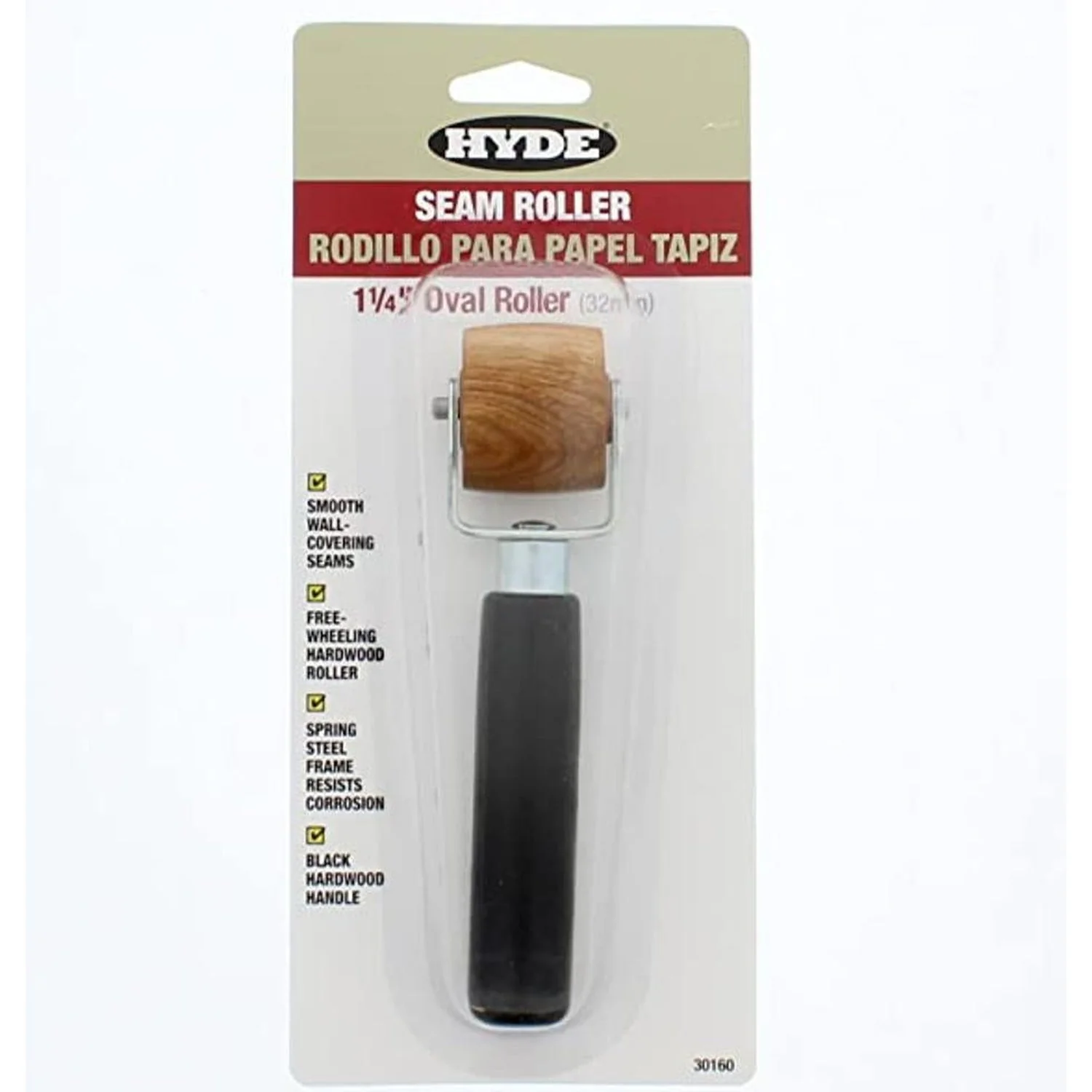 Hyde 30160 Oval Hardwood Wallpaper Roller 32mm (1-1/4") - Image 3