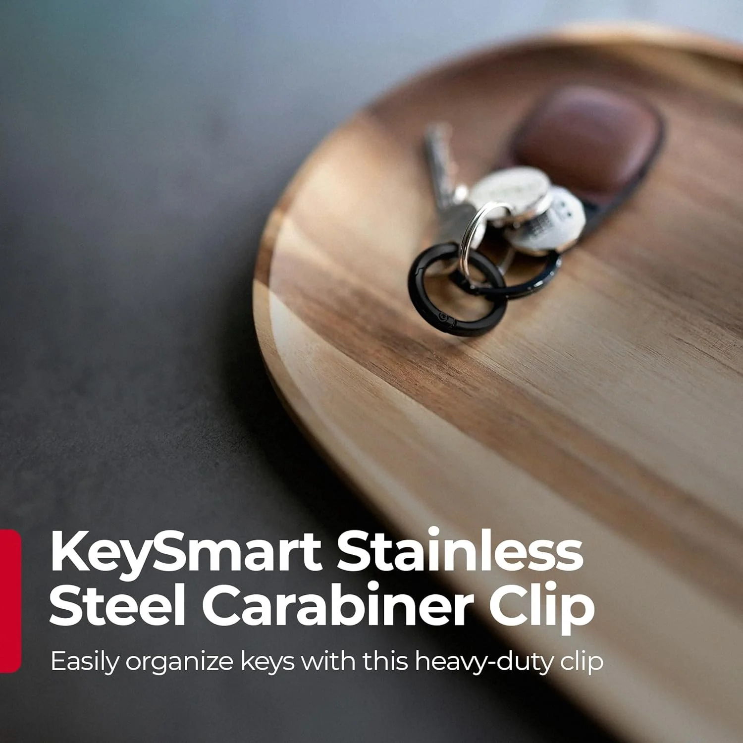 KeySmart Modern Carabiner Clip Hook Black (4 pack) - Image 3