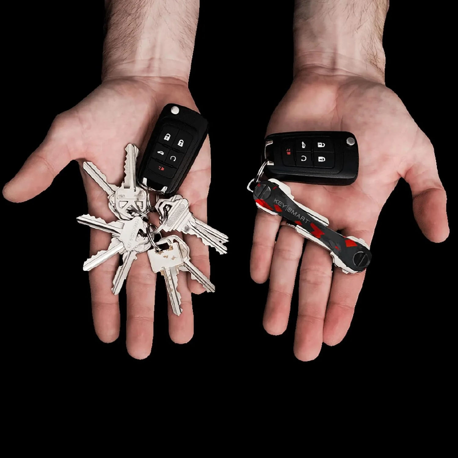 KeySmart Original Compact Key Holder Forged Fibre Carbon Red - Image 6