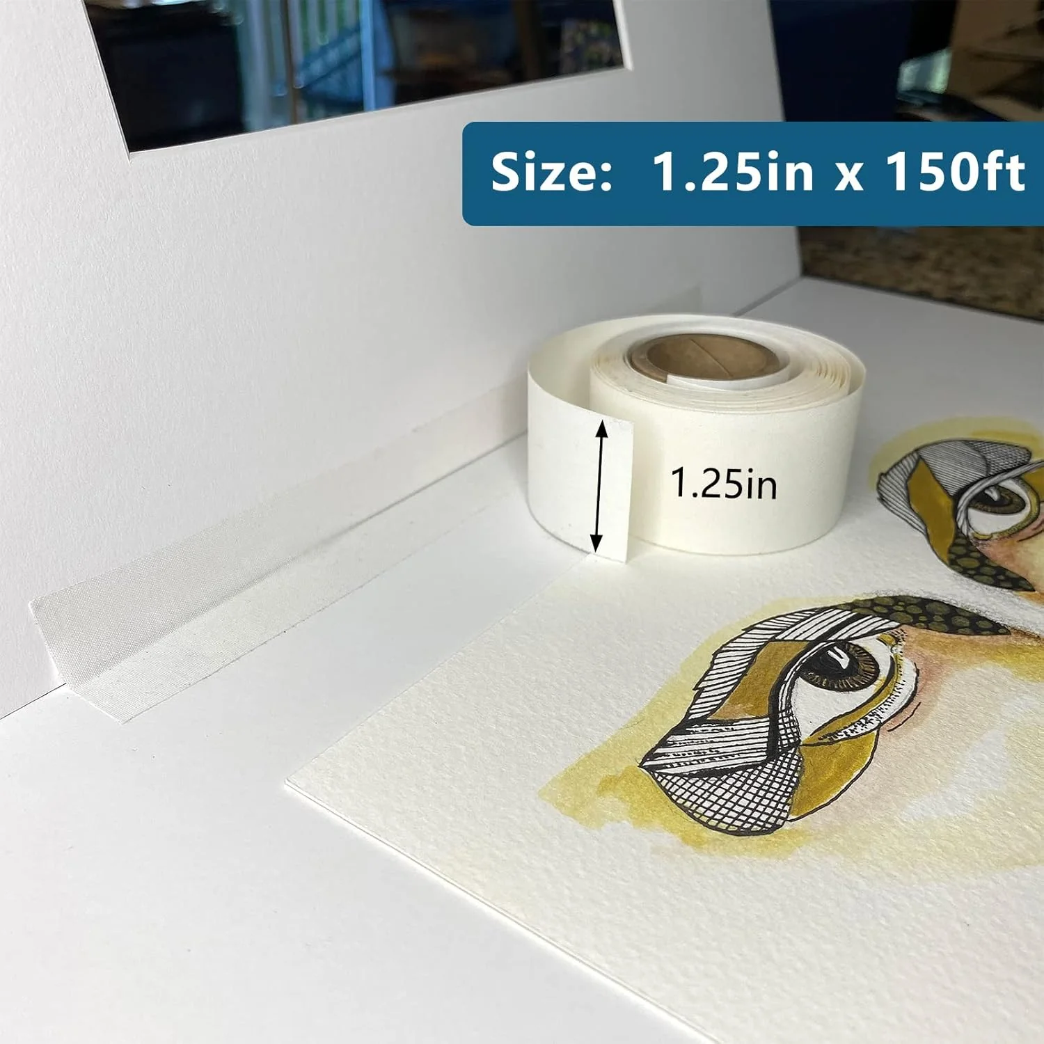 Lineco Linen Hinging Tape Self Adhesive 3.17 cm x 45.72 m - Image 3