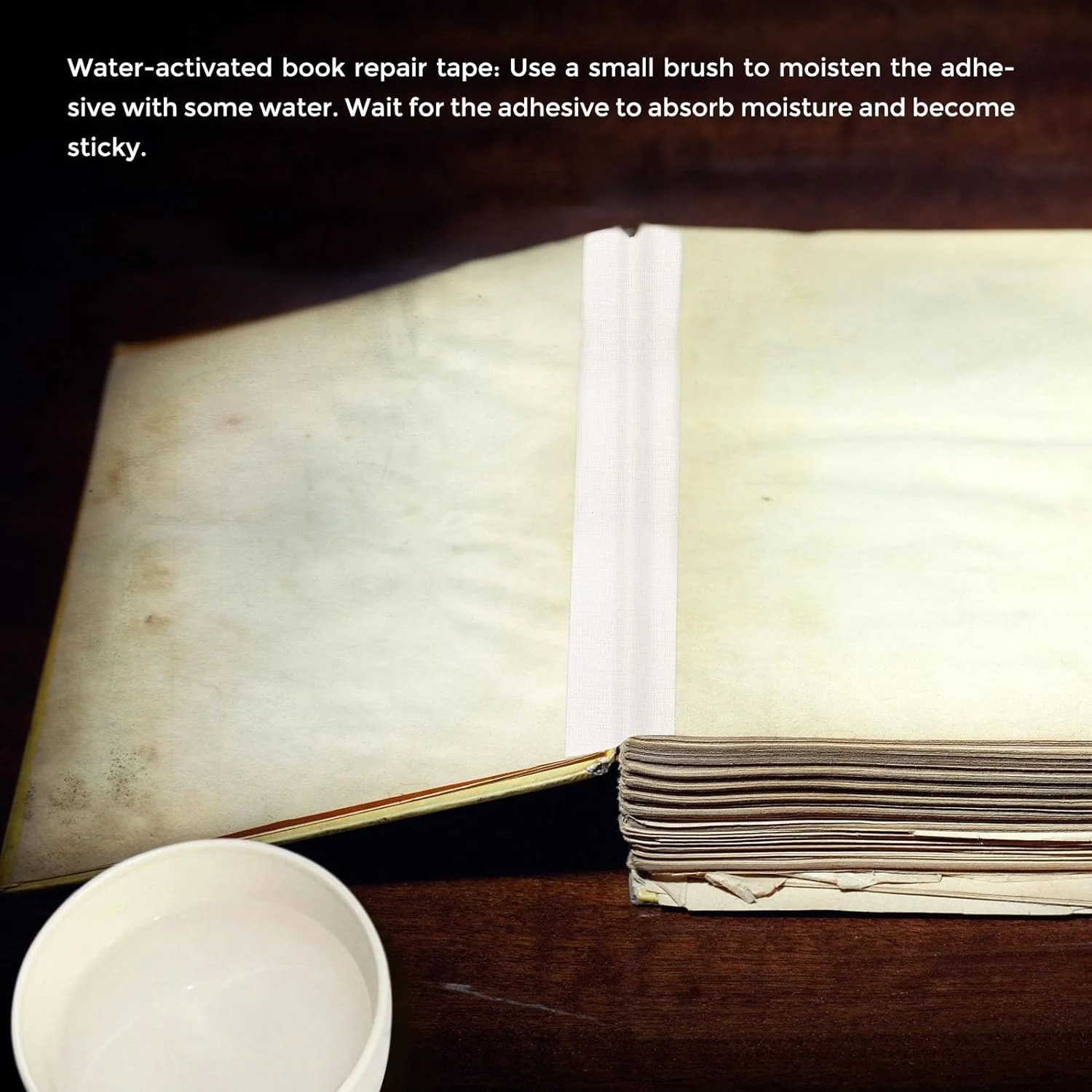 Lineco Quick Bind Book Repair Tape Water-Activated Adhesive 5cm x 91cm White - Image 5