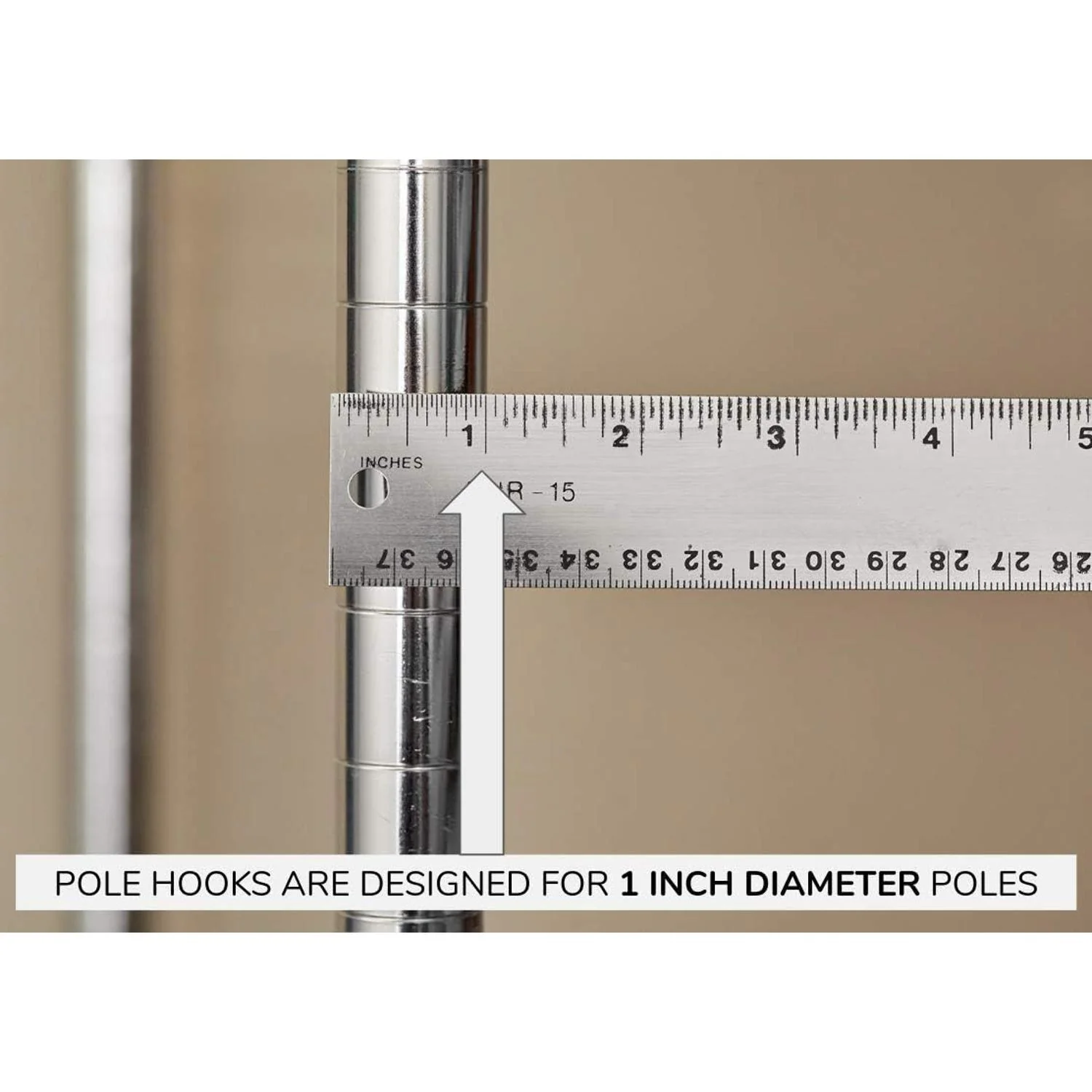 PoleHooks Chrome Wire Shelving J Hooks (5 Pack) - Image 3