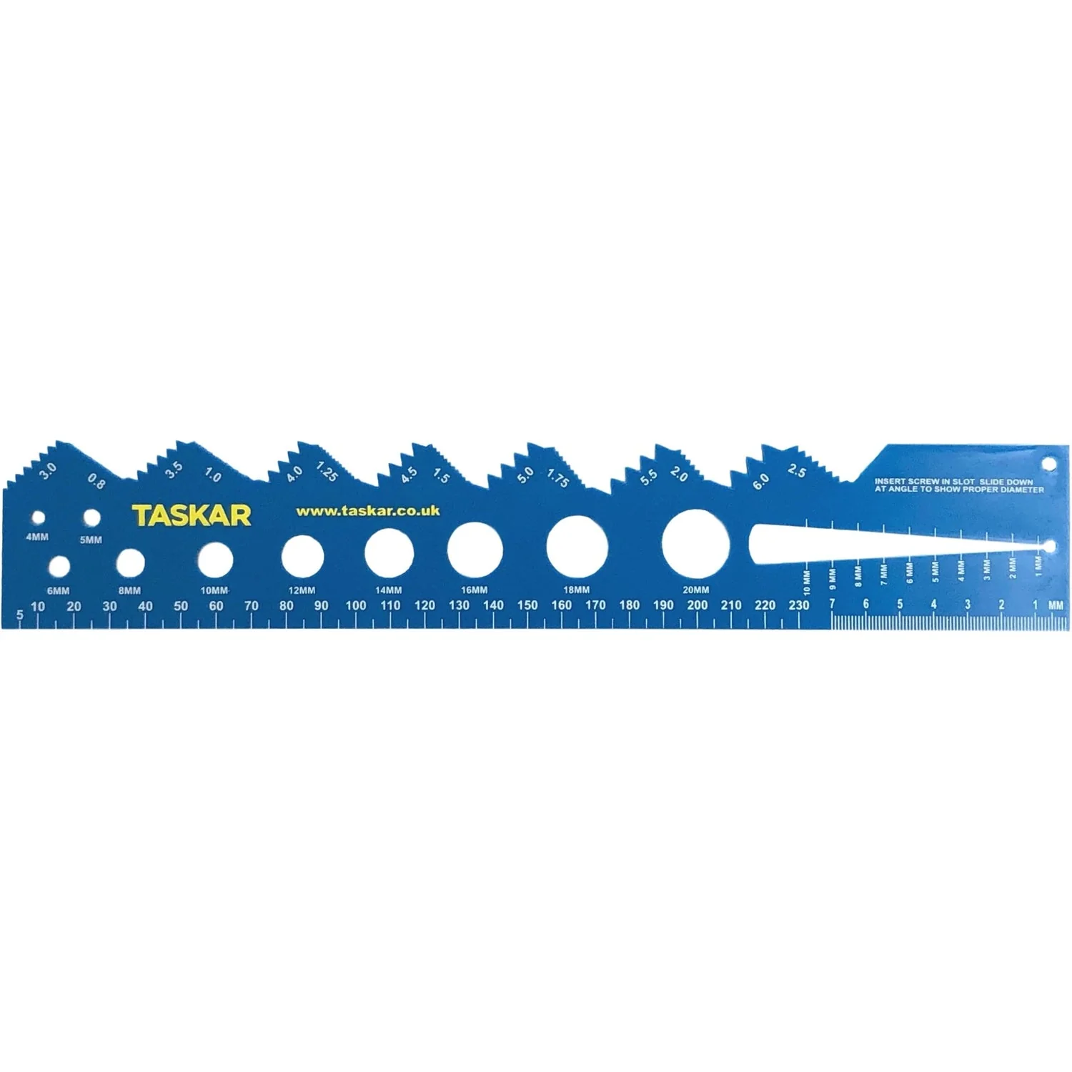 Taskar Screw Diameter & Thread Pitch Gauge Ruler (Metric) - Image 3