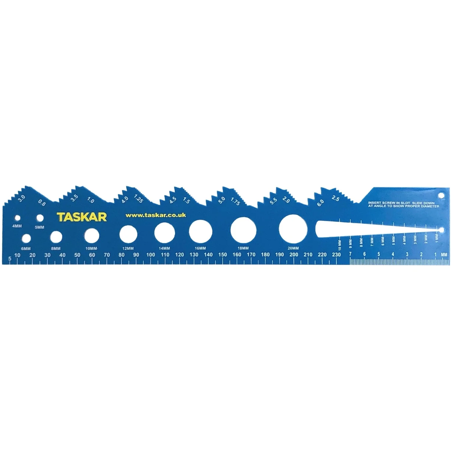 Taskar Screw Diameter & Thread Pitch Gauge Ruler (Metric) - Image 5