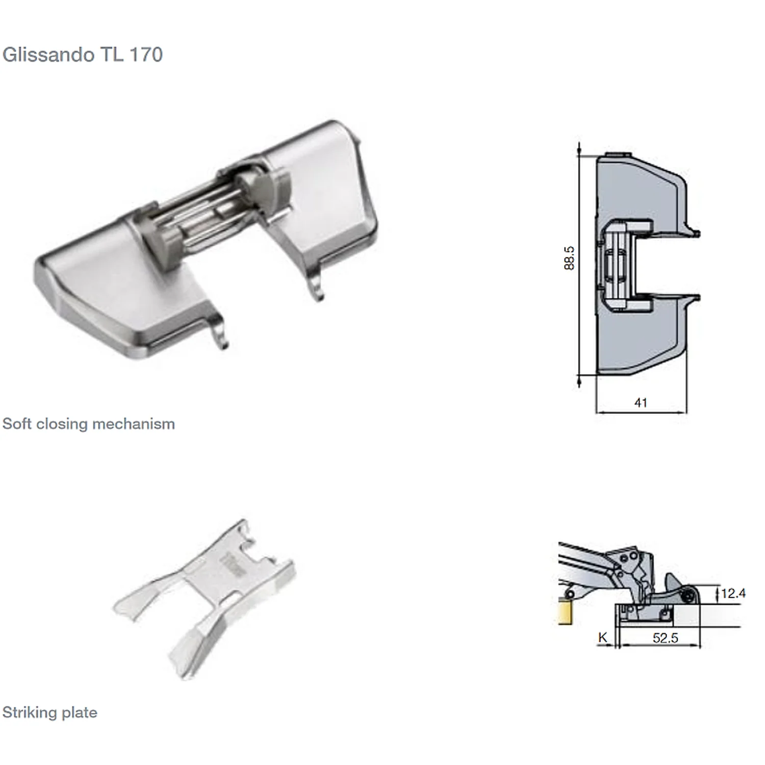 Titus Glissando Soft Close Add On B & S Type 170° Hinges TL170 - Image 3