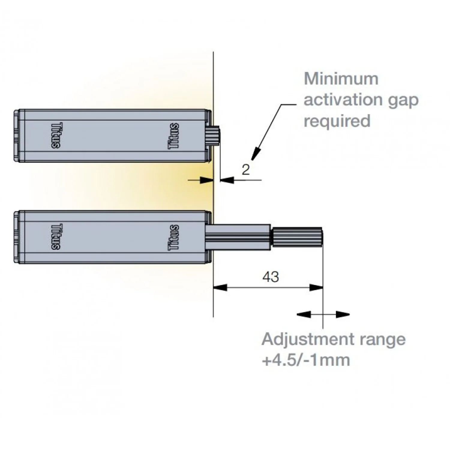 Titus Push to Open Magnetic Catch & Linear Mounting Plate - Image 3