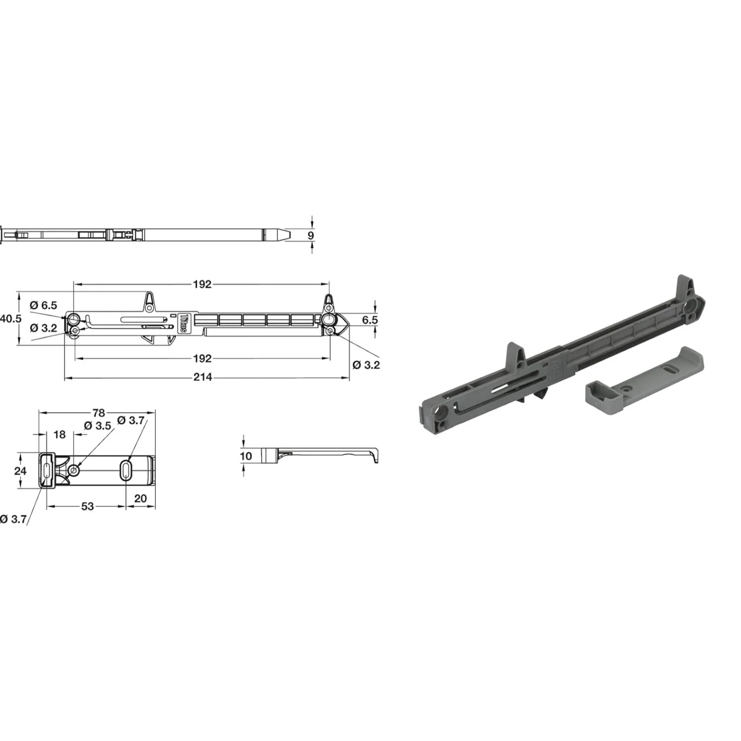 Titus Soft-close For Wooden Draws 973-0X35-380 - Image 3