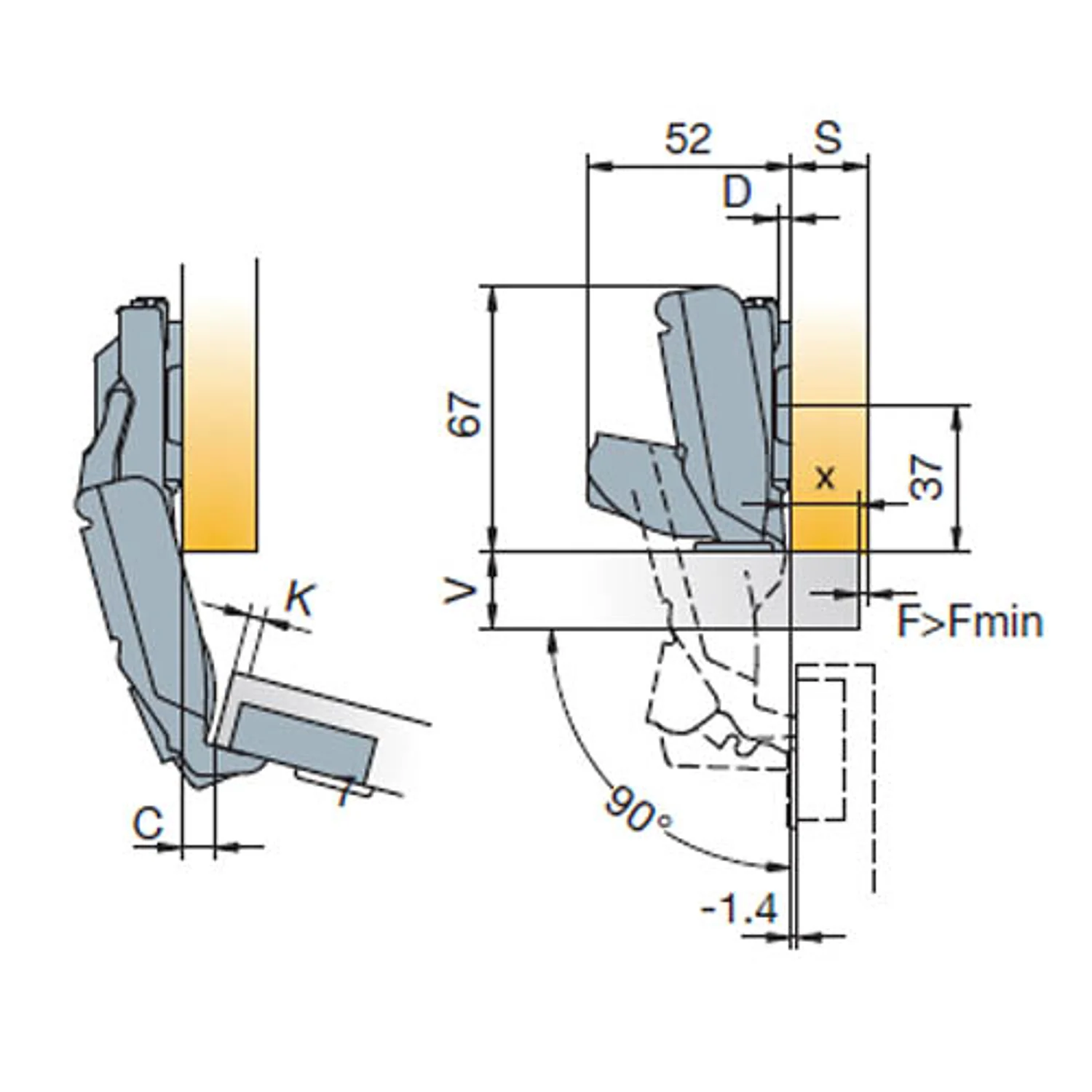 Titus T-Type 170° Full Overlay Hinge Soft Close 701-0ET0-054 - Image 2